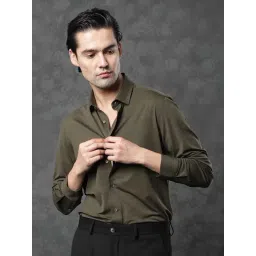 Rare Rabbit Green Regular Fit Solid Shirt-picture-34