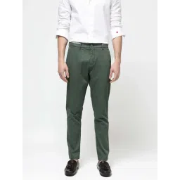 Rare Rabbit Green Regular Fit Solid Trousers-picture-41