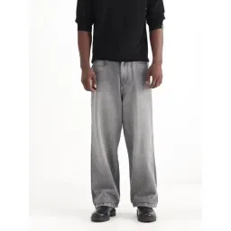 Rare Rabbit Grey Cotton Flared Fit Solid Jeans-picture-24