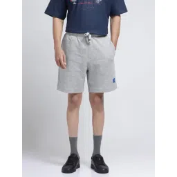 Rare Rabbit Grey Relaxed Fit Solid Shorts-picture-18