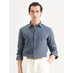 Rare Rabbit Layerr-Ls Blue Cotton Regular Fit Solid Shirt-picture-37