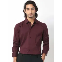 Rare Rabbit Maroon Regular Fit Solid Shirt-picture-18