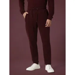 Rare Rabbit Maroon Relaxed Fit Solid Trackpants-picture-36