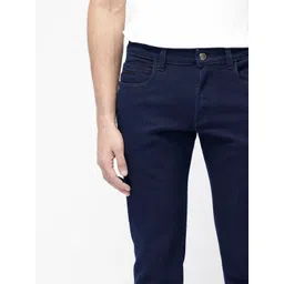 RARE RABBIT Men Clean Look Slim Fit Mid-Rise Stretchable Cotton Jeans image 4