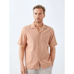 RARE RABBIT Men Comfort Boxy Fit Textured Cuban Collar Cotton Casual Shirt-picture-40