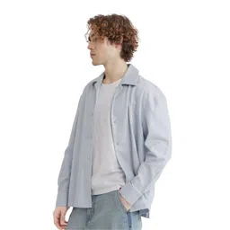 RARE RABBIT Men Comfort Cuban Collar Textured Solid Cotton Boxy Casual Shirt image 2