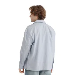 RARE RABBIT Men Comfort Cuban Collar Textured Solid Cotton Boxy Casual Shirt image 5