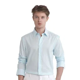 RARE RABBIT Men Comfort FitSpread Collar Solid Cotton Formal Shirt-picture-21