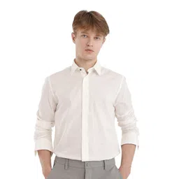 RARE RABBIT Men Comfort FitSpread Collar Solid Cotton Formal Shirt-picture-37