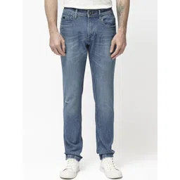 RARE RABBIT Men Comfort Slim Fit Low Distress Light Fade Stretchable Jeans-picture-13