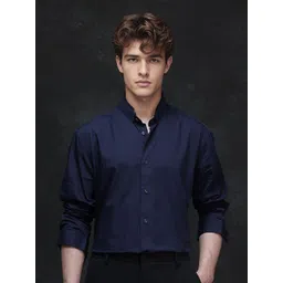 RARE RABBIT Men Comfort Slim Fit Spread Collar Solid Cotton Formal Shirt-picture-12