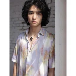 RARE RABBIT Men Comfort Spread Collar Abstract Printed Casual Shirt-picture-30