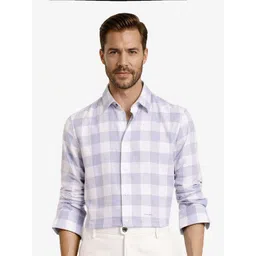 RARE RABBIT Men Comfort Spread Collar Checked Cotton Casual Shirt-picture-21