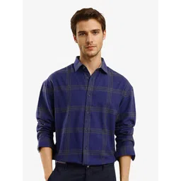 RARE RABBIT Men Comfort Spread Collar Checked Cotton Casual Shirt-picture-20