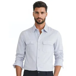 RARE RABBIT Men Comfort Spread Collar Solid Cotton Formal Shirt-picture-33