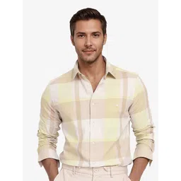 RARE RABBIT Men Comfort Spread Collar Tartan Checked Cotton Casual Shirt-picture-33