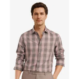 RARE RABBIT Men Comfort Spread Collar Tartan Checked Cotton Oversized Casual Shirt-picture-24