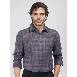 RARE RABBIT Men Comfort Tartan Checks Opaque Checked Casual Shirt-picture-31