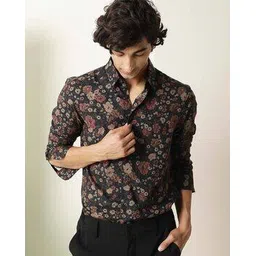 rare rabbit Men Floral Regular Fit Shirt with Spread Collar-picture-51