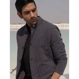 RARE RABBIT Men Gazel Slim Fit Striped Blazer-picture-11