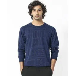 rare rabbit Men Geometric Print Relaxed Fit Sweatshirt-picture-11
