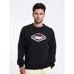 RARE RABBIT Men Graphic Embroidered Cotton Pullover Sweatshirt-picture-23