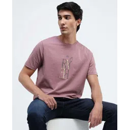 rare rabbit Men Graphic Print Crew Neck Cotton Blend Pink T-Shirt-picture-13