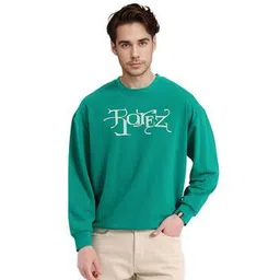 rare rabbit Men Graphic Print Regular Fit Crew-Neck Sweatshirt-picture-32