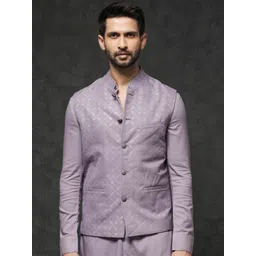 RARE RABBIT Men Medo-B1 Slim Fit Woven Design Nehru Jacket-picture-20