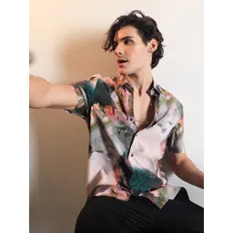 RARE RABBIT Men Painter Slim Fit Printed Cotton Shirt-picture-29