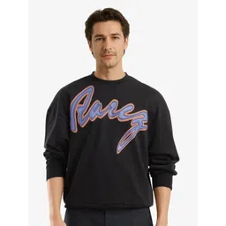 RARE RABBIT Men Printed Round Neck Pullover Cotton Sweatshirt-picture-13