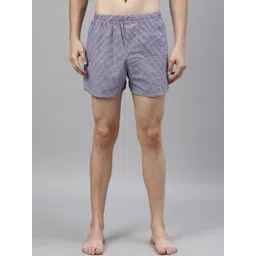 RARE RABBIT Men Purple & Blue Printed Pure Cotton Boxers-image-35