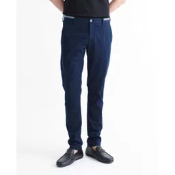 rare rabbit Men Slim Fit Blue Lycra Blend Trousers-picture-15