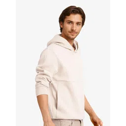 RARE RABBIT Men Solid Hooded Sweatshirt image 3