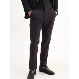 RARE RABBIT Men Solid Mid-Rise Regular Fit Tailored Trousers-picture-36