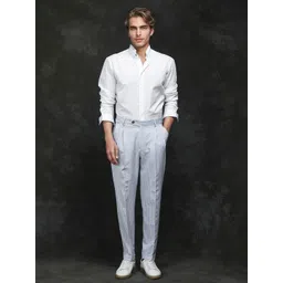 RARE RABBIT Men Textured Striped Tailored Trousers-picture-41