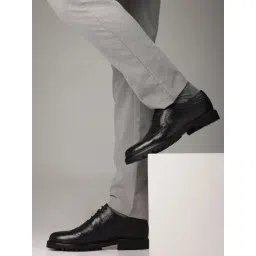 Rare Rabbit Men's Black Derby Shoes-picture-36