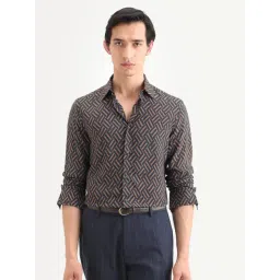 Rare Rabbit Moto Navy Blue Blended Regular Fit Printed Shirt-picture-18