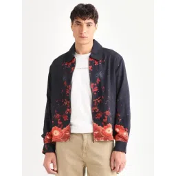 Rare Rabbit Navy Blue Printed Regular Fit Jacket-picture-42