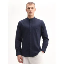 Rare Rabbit Navy Blue Regular Fit Solid Shirt-picture-43