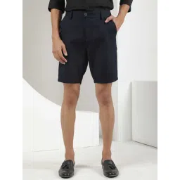 Rare Rabbit Navy Regular Fit Jacquard Shorts-picture-16