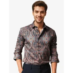 Rare Rabbit Navy Regular Fit Paisley Shirt-picture-19