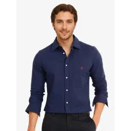 Rare Rabbit Navy Regular Fit Solid Shirt-picture-44