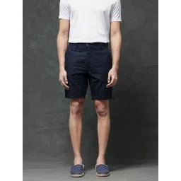 Rare Rabbit Navy Relaxed Fit Jacquard Shorts-picture-21