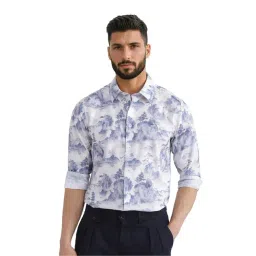 Rare Rabbit Off White Regular Fit Abstract Shirt-image-48