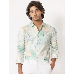 Rare Rabbit Off White Regular Fit Printed Shirt-image-9