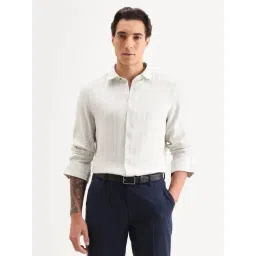 Rare Rabbit Off White Striped Regular Fit Shirt-image-17