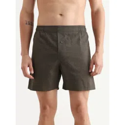 Rare Rabbit Olive Cotton Regular Fit Checks Boxers-picture-24