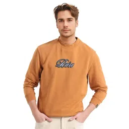 Rare Rabbit Orange Regular Fit Embroidered Sweatshirt-picture-34