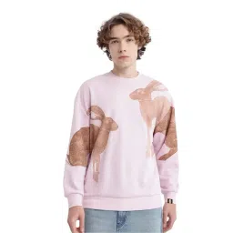 Rare Rabbit Pink Boxy Fit Animal Print Sweatshirt-picture-10
